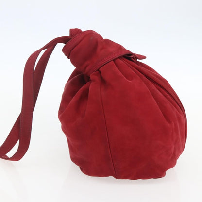 Loewe Anagram Leather, Red, Suede, Shoulder Bag