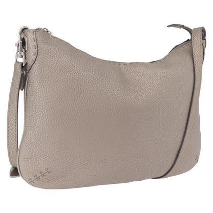 Fendi Selleria Leather, Silver, Leather, Crossbody Bag