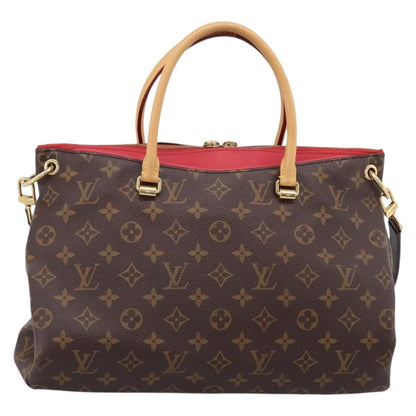 Louis Vuitton Pallas Monogram Canvas with Leather, Brown, Canvas, Tote Bag