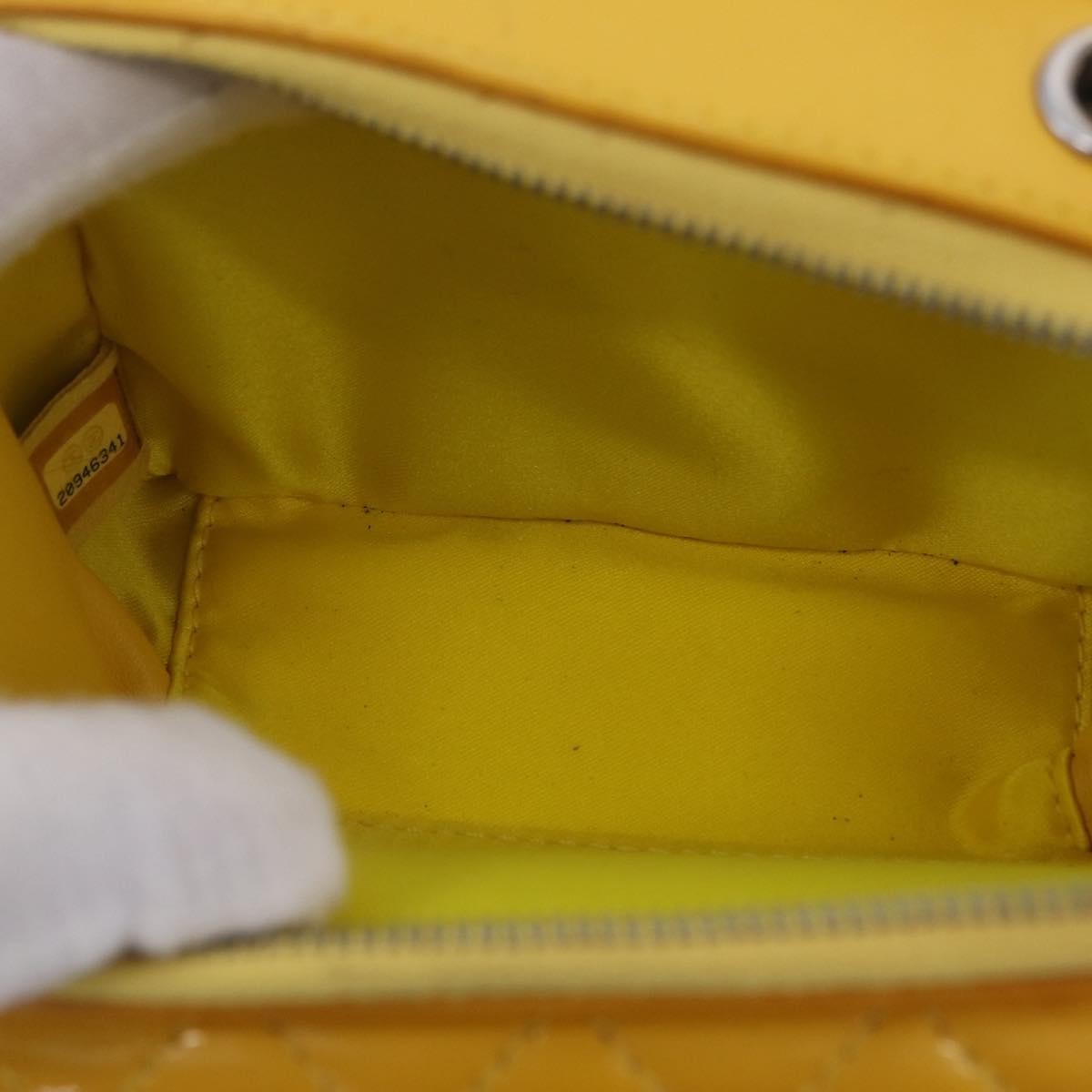 Chanel Pocket Box Camera Case Quilted Patent, Yellow, Patent Leather, Crossbody Bag