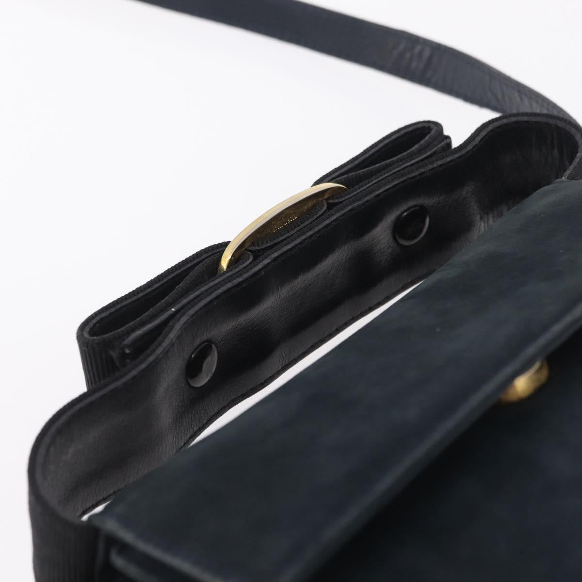 Salvatore Ferragamo Vala Suede, Navy, Suede, Shoulder Bag
