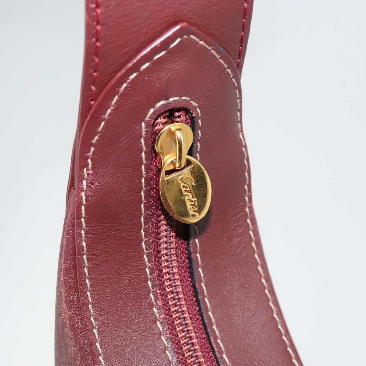 Cartier Vintage must de Cartier Leather, Burgundy, Leather, Shoulder Bag