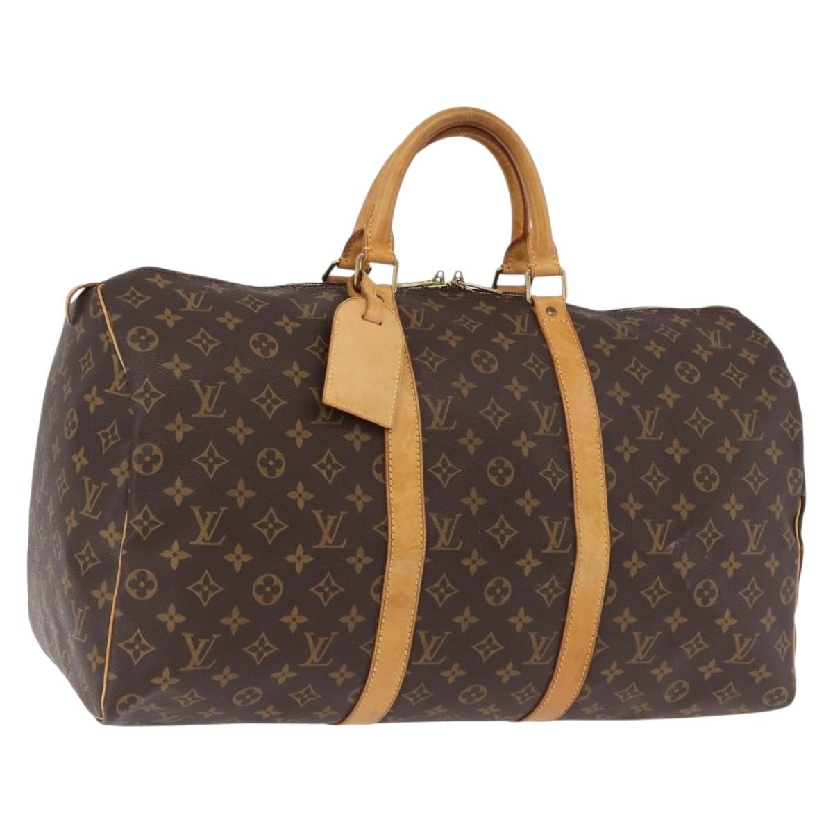 Louis Vuitton Keepall Monogram, Brown, Canvas, Travel Bag