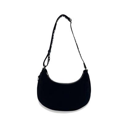 Celine Ava Triomphe Coated Canvas, Black, Textile, Handbag