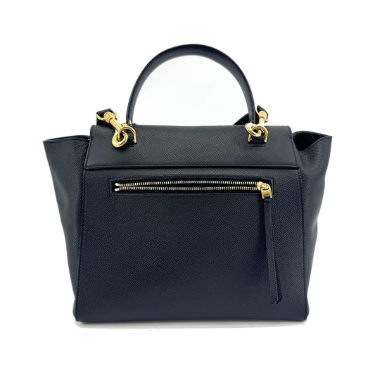 Celine Belt Calfskin, Black, Leather, Handbag