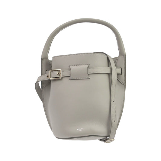 Celine Big Bag Bucket Leather, Gray, Leather, Handbag