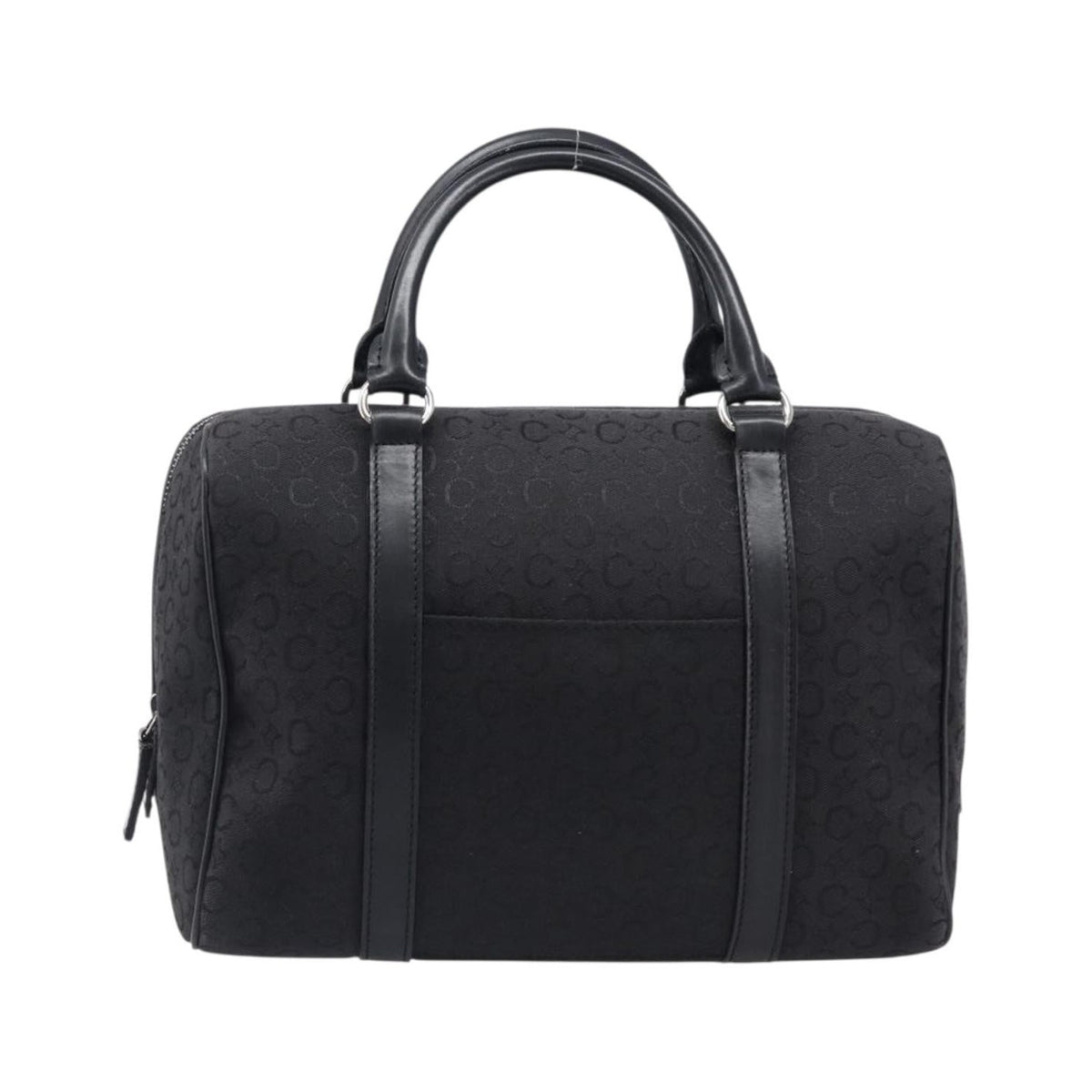 Celine Boston C Macadam Canvas, Black, Canvas, Handbag