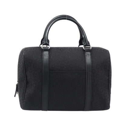Celine Boston C Macadam Canvas, Black, Canvas, Handbag