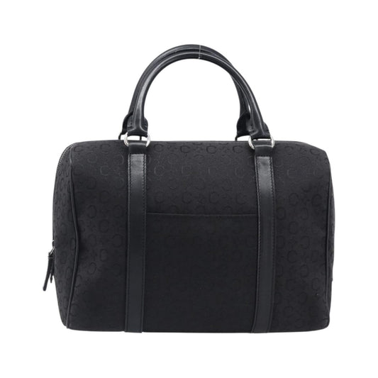 Celine Boston C Macadam Canvas, Black, Canvas, Handbag