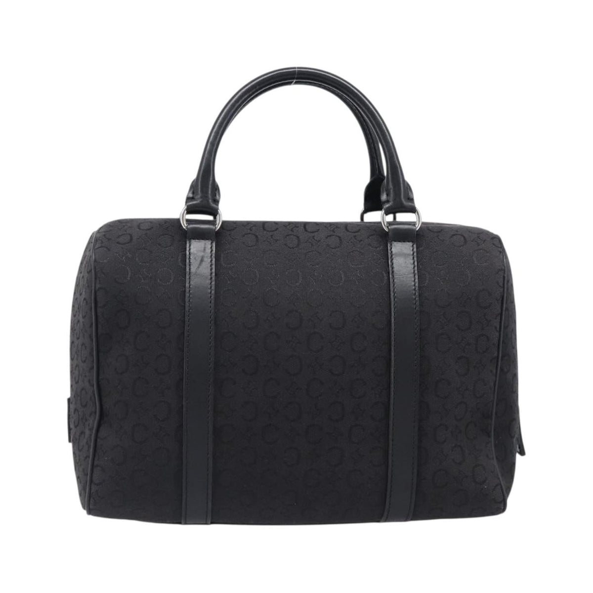 Celine Boston C Macadam Canvas, Black, Canvas, Handbag