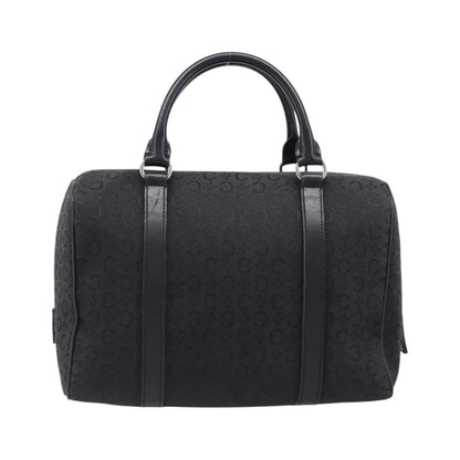 Celine Boston C Macadam Canvas, Black, Canvas, Handbag