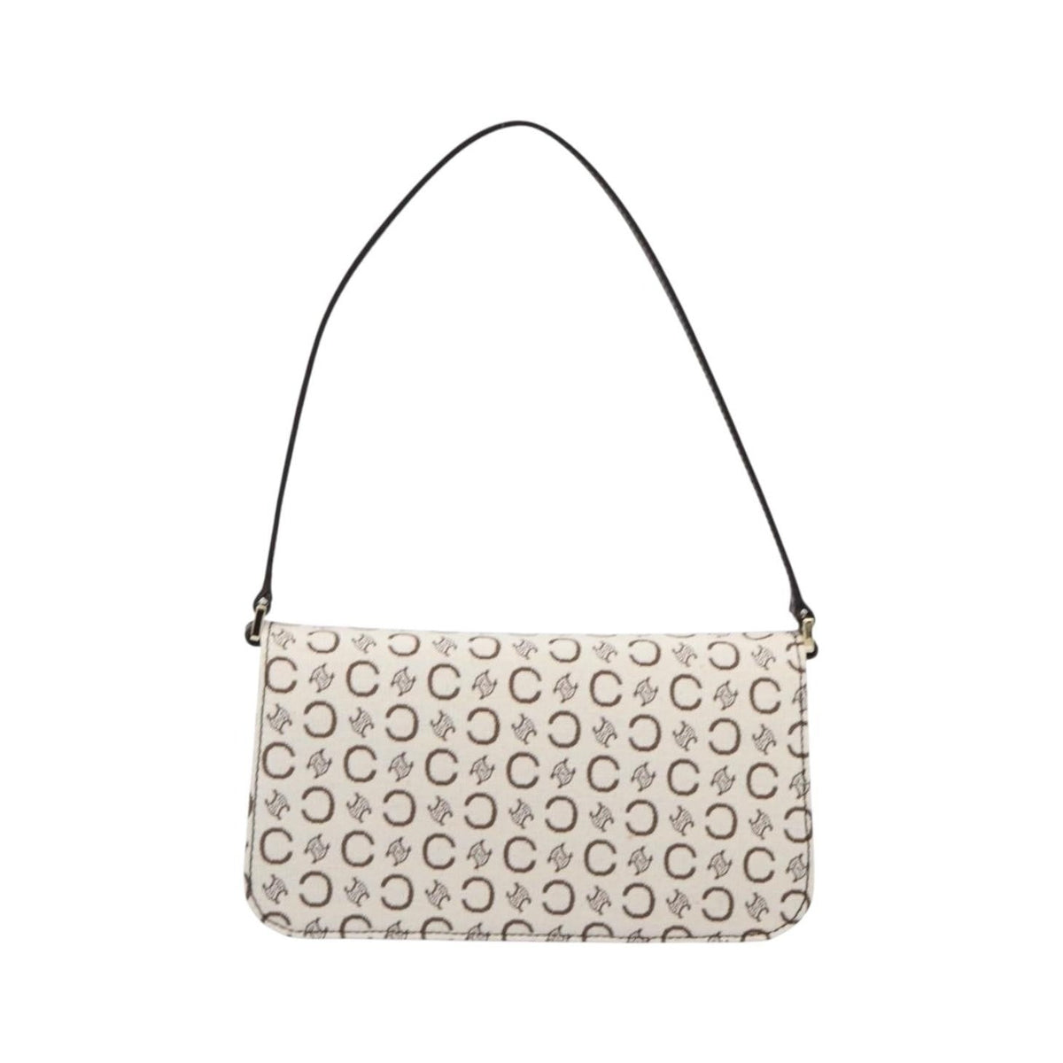 Celine C Macadam Shoulder Canvas, Beige, Canvas, Handbag