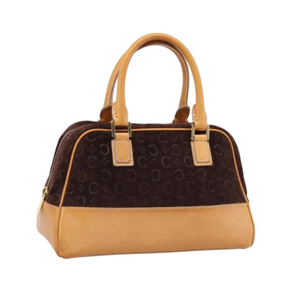 Celine C Macadam Suede and Leather, Brown, Suede, Handbag