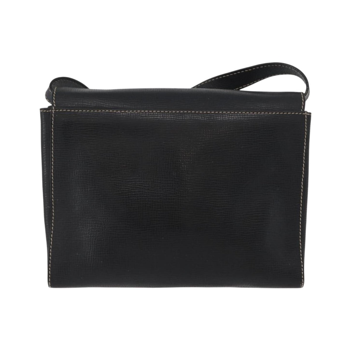 Celine Circle Logo Leather, Black, Leather, Shoulder Bag