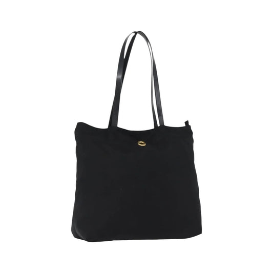 Celine Circle logo Nylon, Black, Nylon, Tote Bag