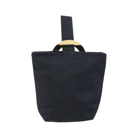Celine Circle Logo Pouch Canvas, Black, Canvas, Clutch
