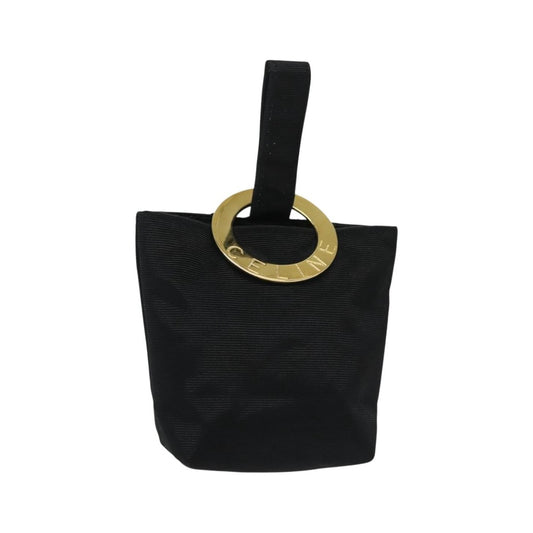 Celine Circle Logo Pouch Nylon, Black, Nylon, Clutch