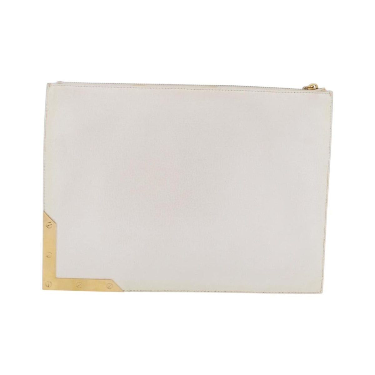 Celine Clutch Leather, White, Leather, Clutch