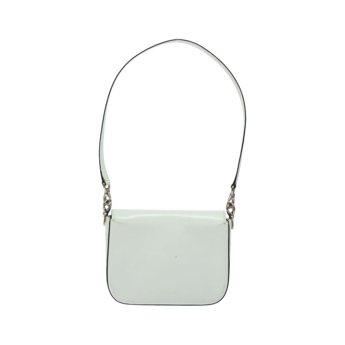 Celine Flap Shoulder Leather, Silver, Leather, Shoulder Bag