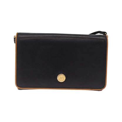 Celine Flap Shoulder Leather, Black, Leather, Shoulder Bag