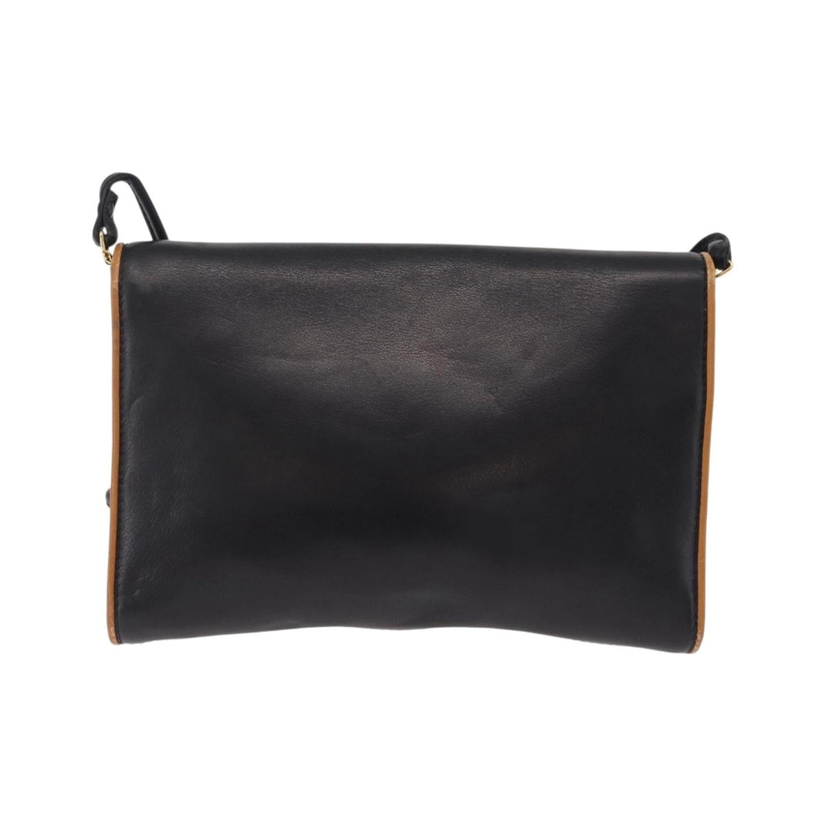 Celine Flap Shoulder Leather, Black, Leather, Shoulder Bag