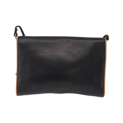 Celine Flap Shoulder Leather, Black, Leather, Shoulder Bag