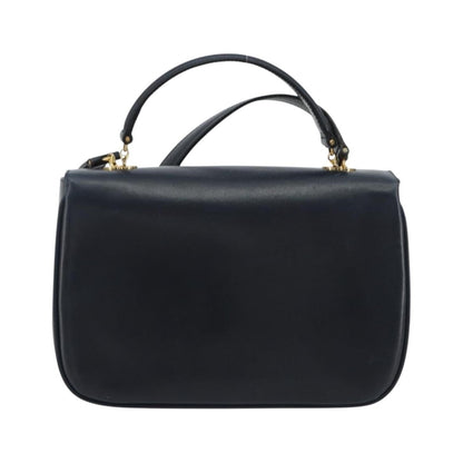 Celine Flap Shoulder Leather, Navy, Leather, Shoulder Bag