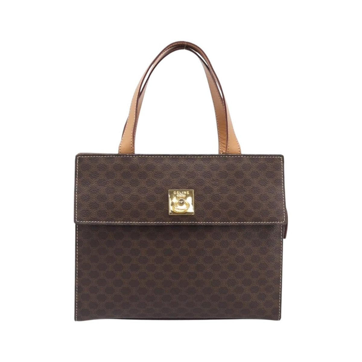 Celine Handbag Canvas, Brown, Canvas, Handbag