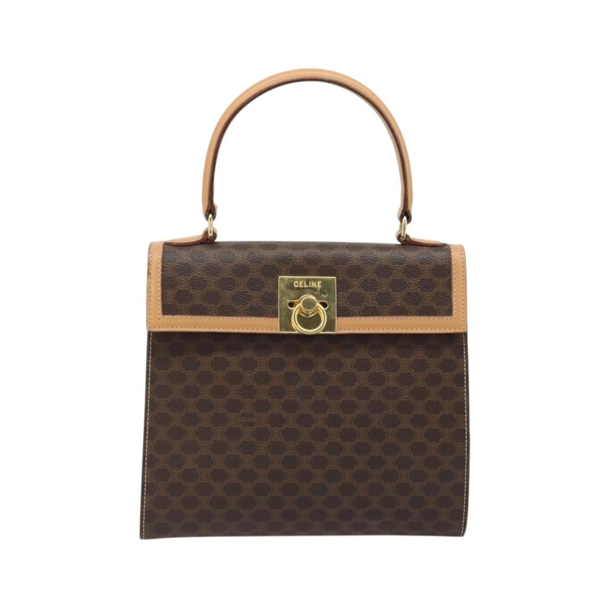Celine Handbag Canvas, Brown, Canvas, Handbag