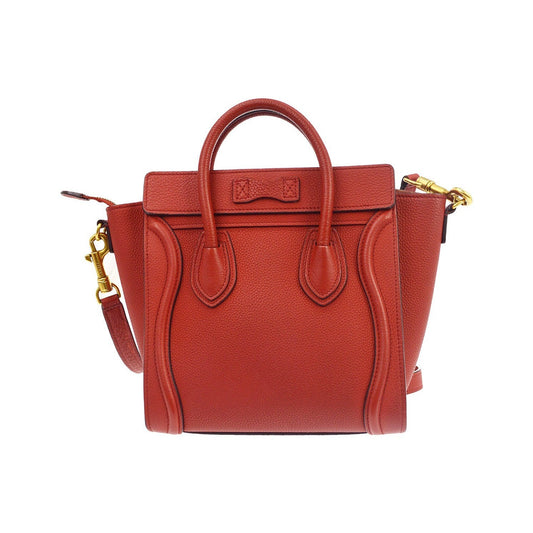 Celine Luggage Grainy Leather, Red, Leather, Handbag