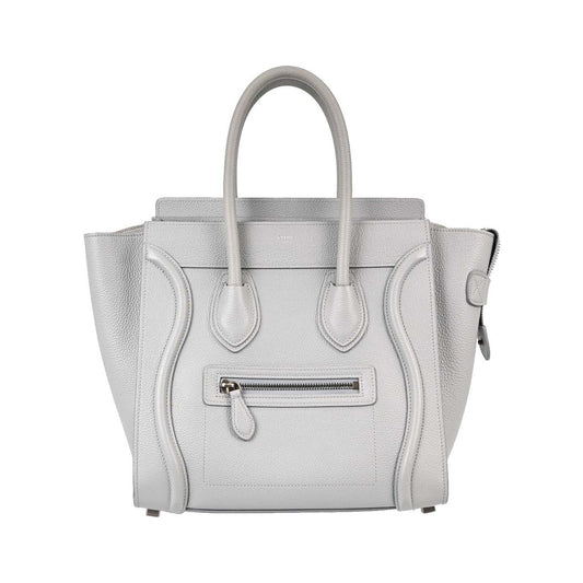 Celine Luggage Grainy Leather, Gray, Leather, Handbag