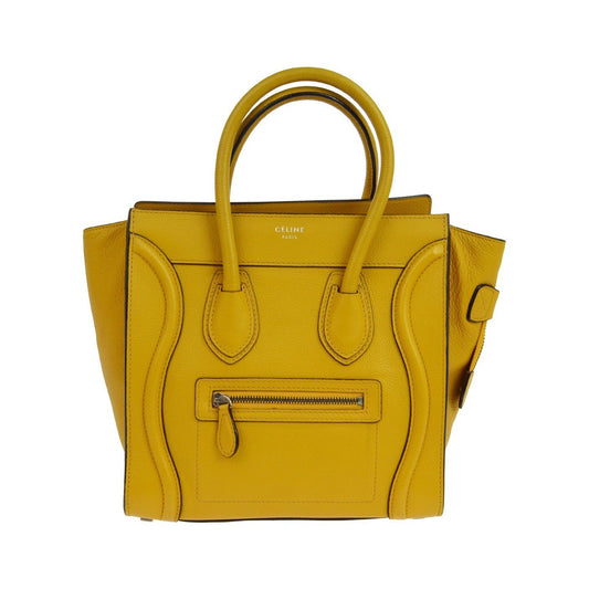 Celine Luggage Smooth Leather, Yellow, Leather, Handbag