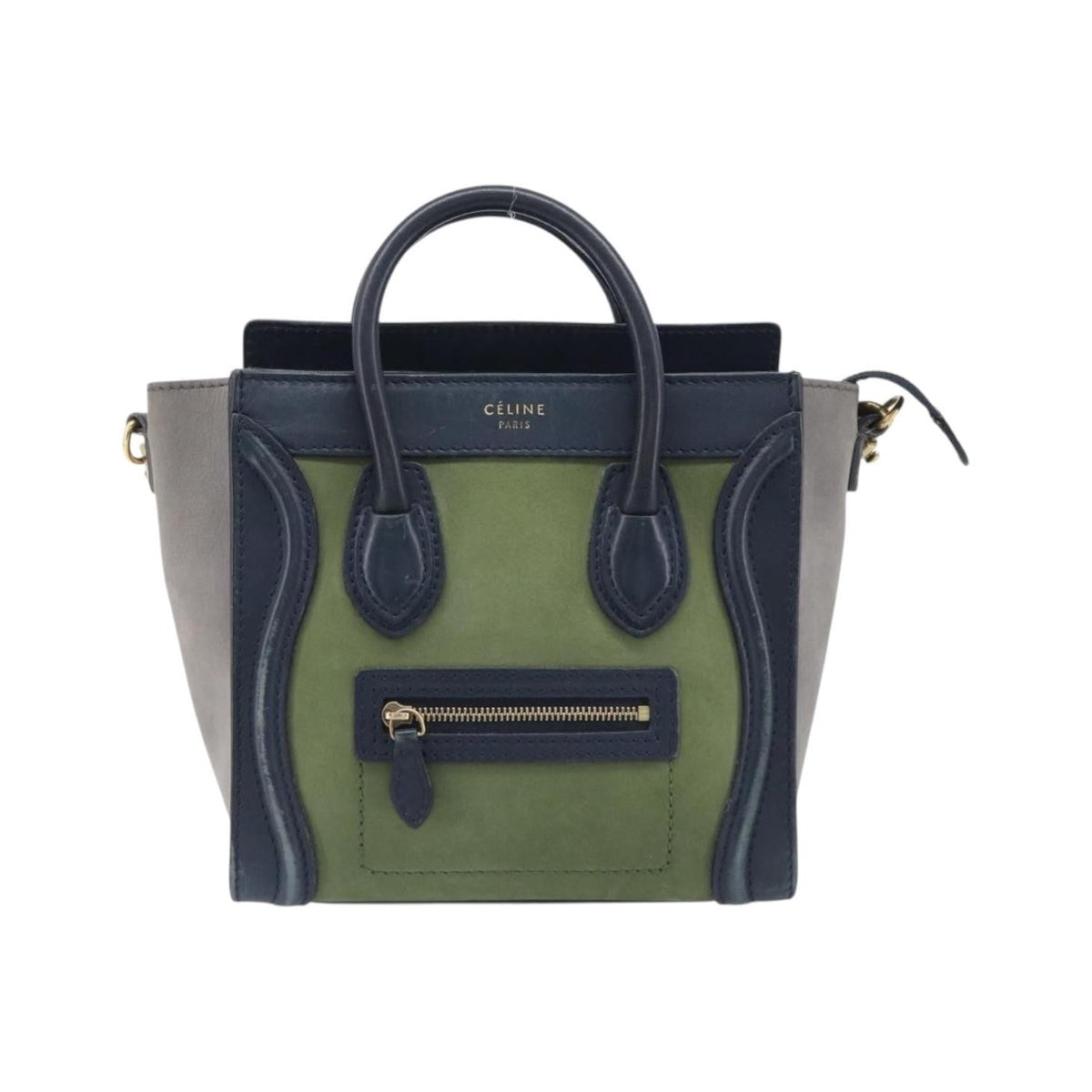 Celine Luggage Smooth Leather, Navy, Leather, Handbag