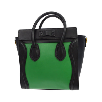 Celine Luggage Smooth Leather, Green, Leather, Handbag