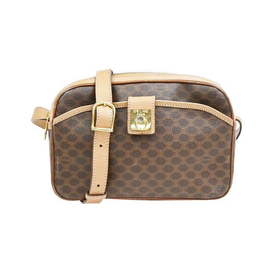 Celine Macadam Leather, Brown, PVC, Shoulder Bag