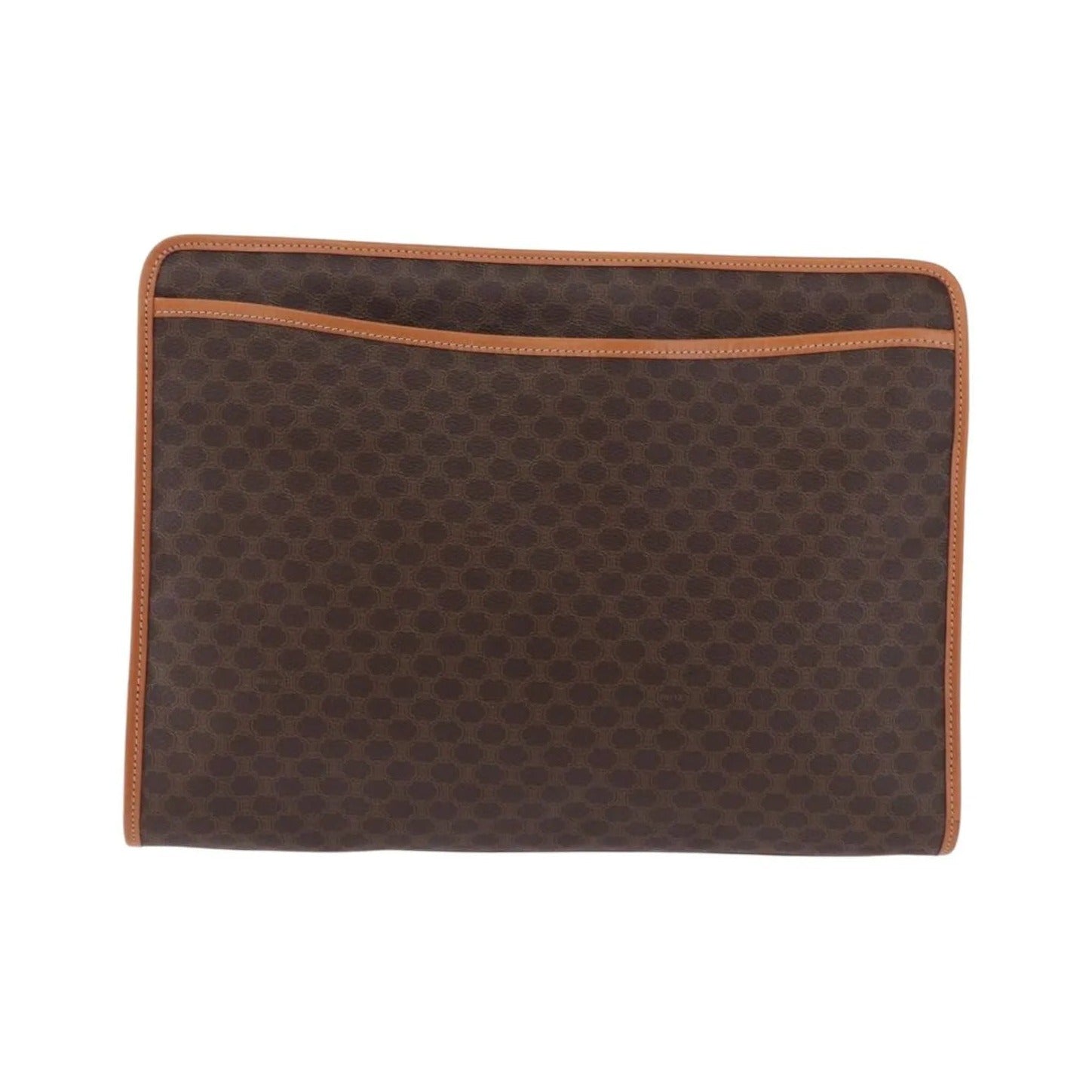 Celine Macadam Pochette Canvas and Leather, Brown, PVC, Clutch