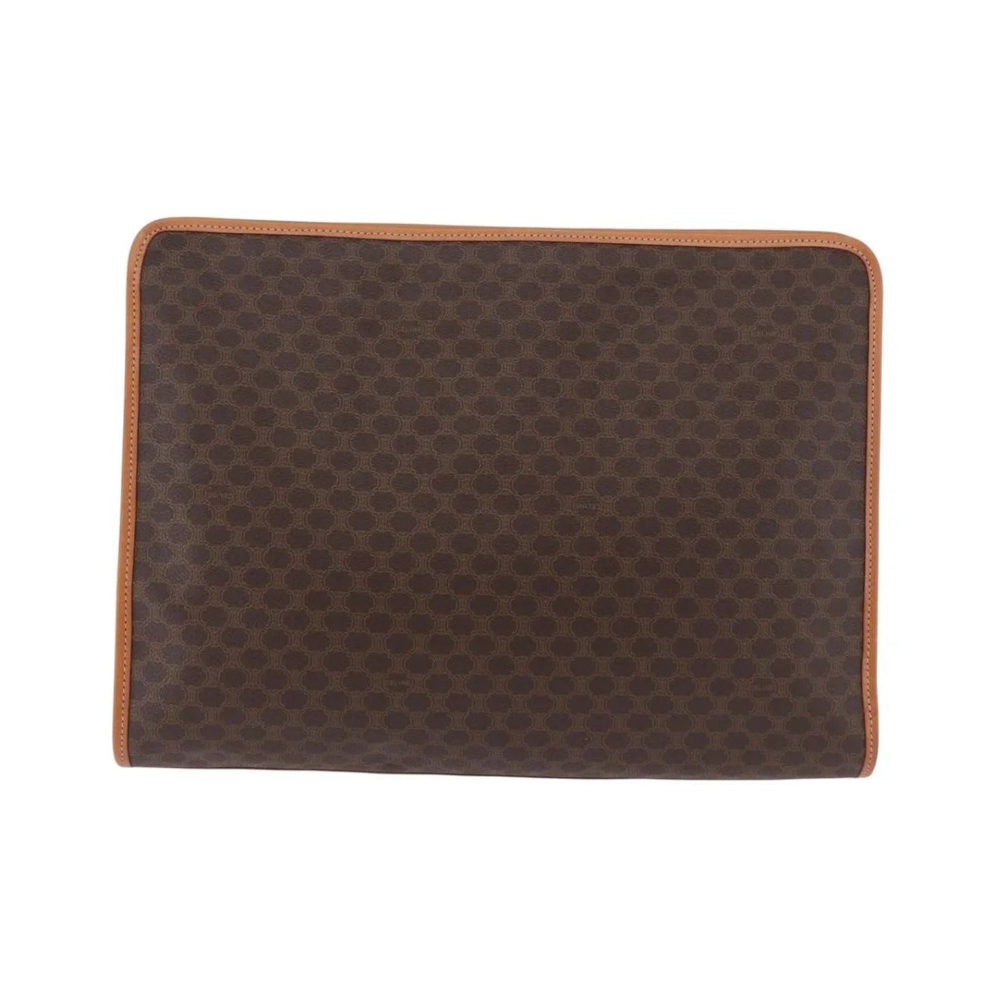 Celine Macadam Pochette Canvas and Leather, Brown, PVC, Clutch