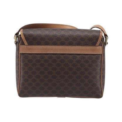 Celine Macadam Shoulder Canvas, Brown, Canvas, Crossbody Bag