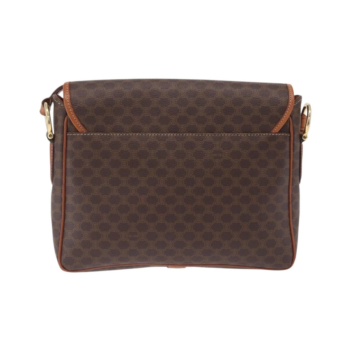 Celine Macadam Shoulder Canvas, Brown, Canvas, Crossbody Bag