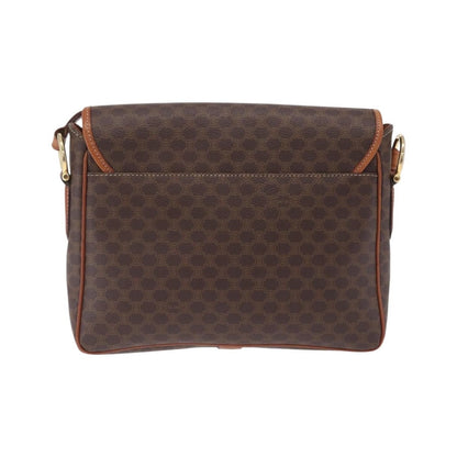 Celine Macadam Shoulder Canvas, Brown, Canvas, Crossbody Bag