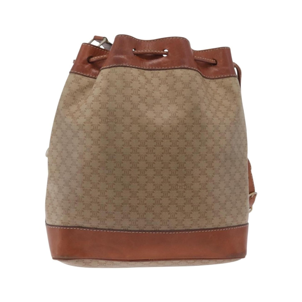 Celine Macadam Shoulder Canvas, Beige, Canvas, Crossbody Bag