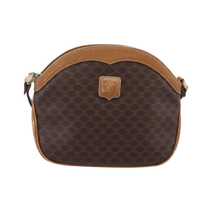 Celine Macadam Shoulder Canvas, Brown, Canvas, Crossbody Bag