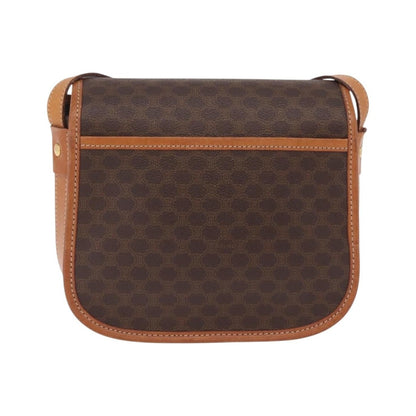 Celine Macadam Shoulder PVC Leather, Brown, Canvas, Crossbody Bag