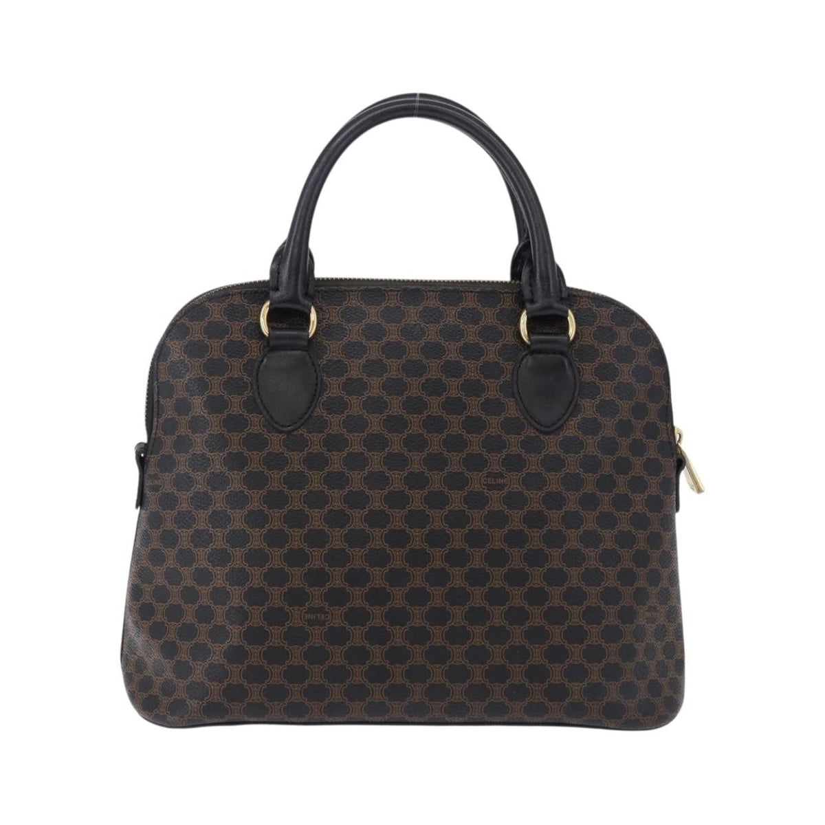 Celine Macadam Toile Triomphe, Black, Canvas, Handbag