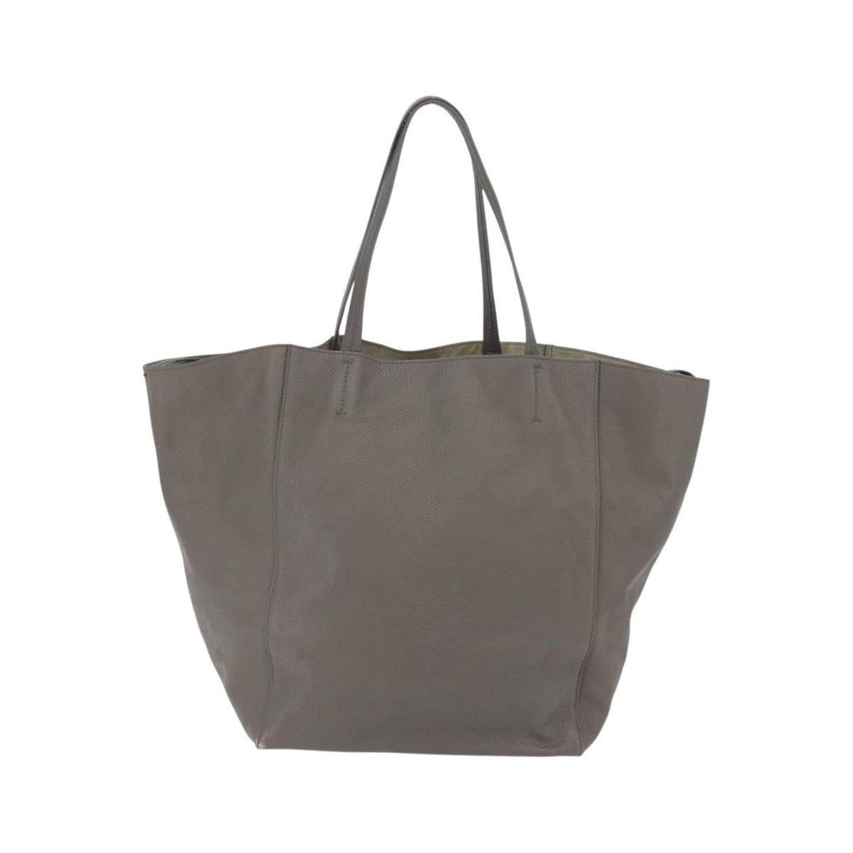 Celine Phantom Cabas Leather, Gray, Leather, Tote Bag