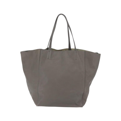 Celine Phantom Cabas Leather, Gray, Leather, Tote Bag