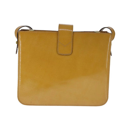 Celine Shoulder bag circle logo Patent leather, Camel, Patent Leather, Shoulder Bag