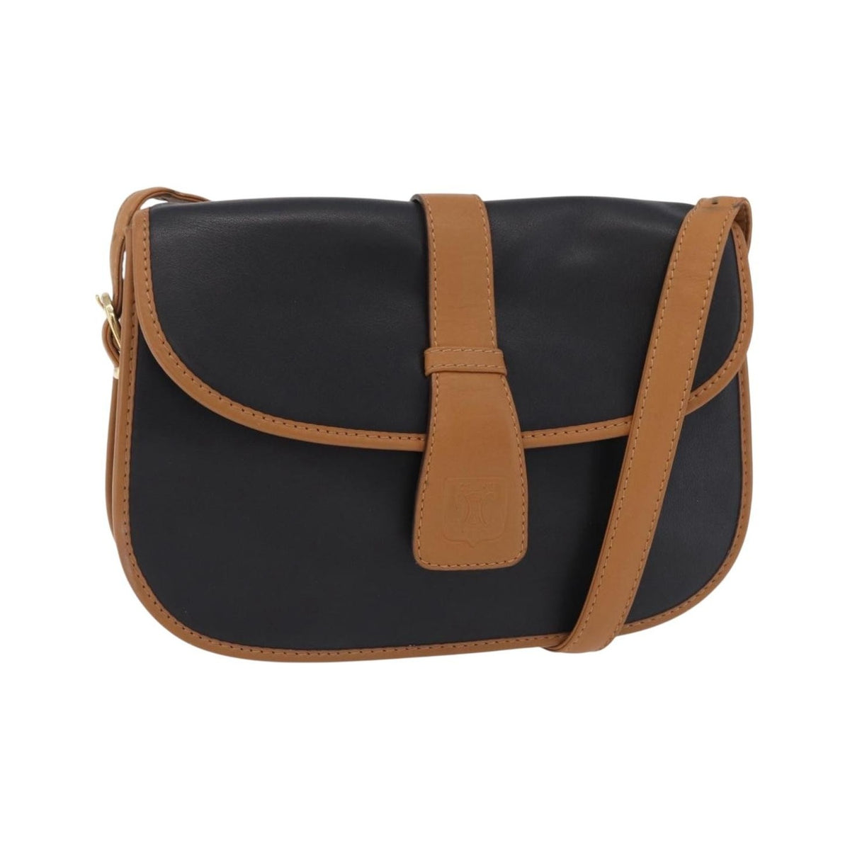 Celine Shoulder Leather, Black, Leather, Shoulder Bag