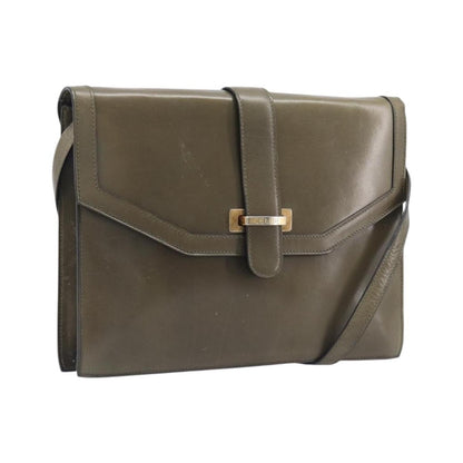Celine Shoulder Leather, Khaki, Leather, Shoulder Bag