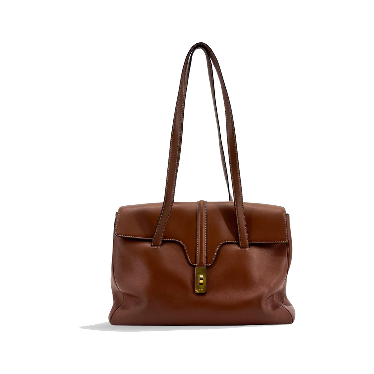 Celine Soft 16 Smooth Calfskin, Brown, Leather, Handbag
